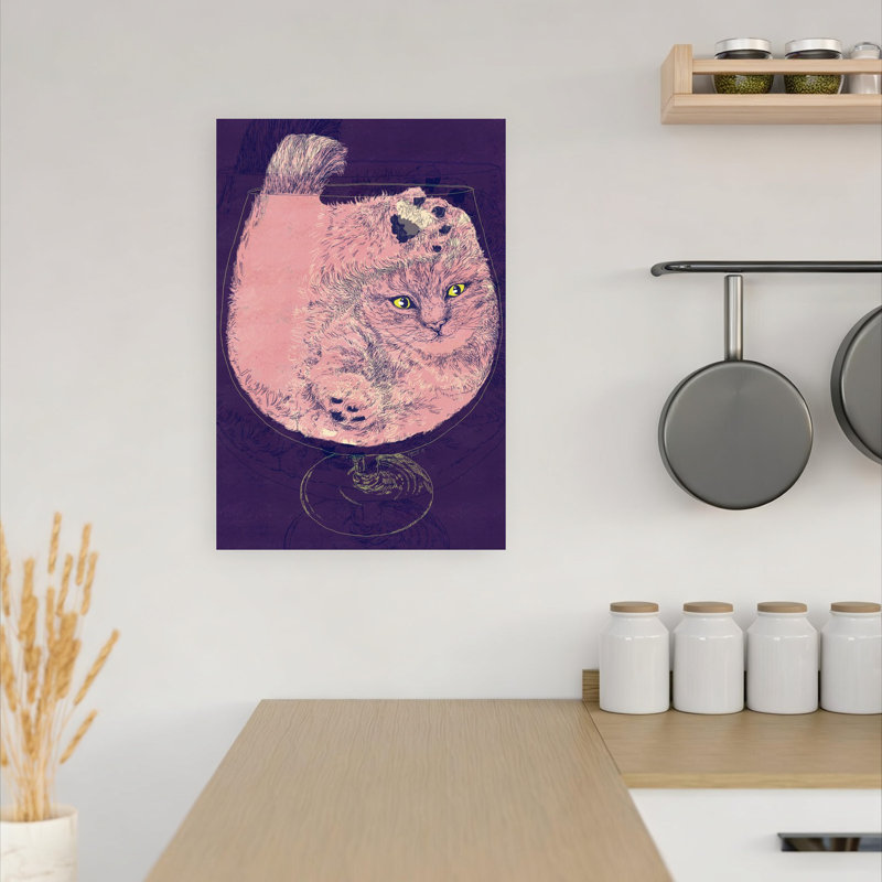 «Fluffy Cat In Contemporary Cat», art mural, 18" H x 12" W