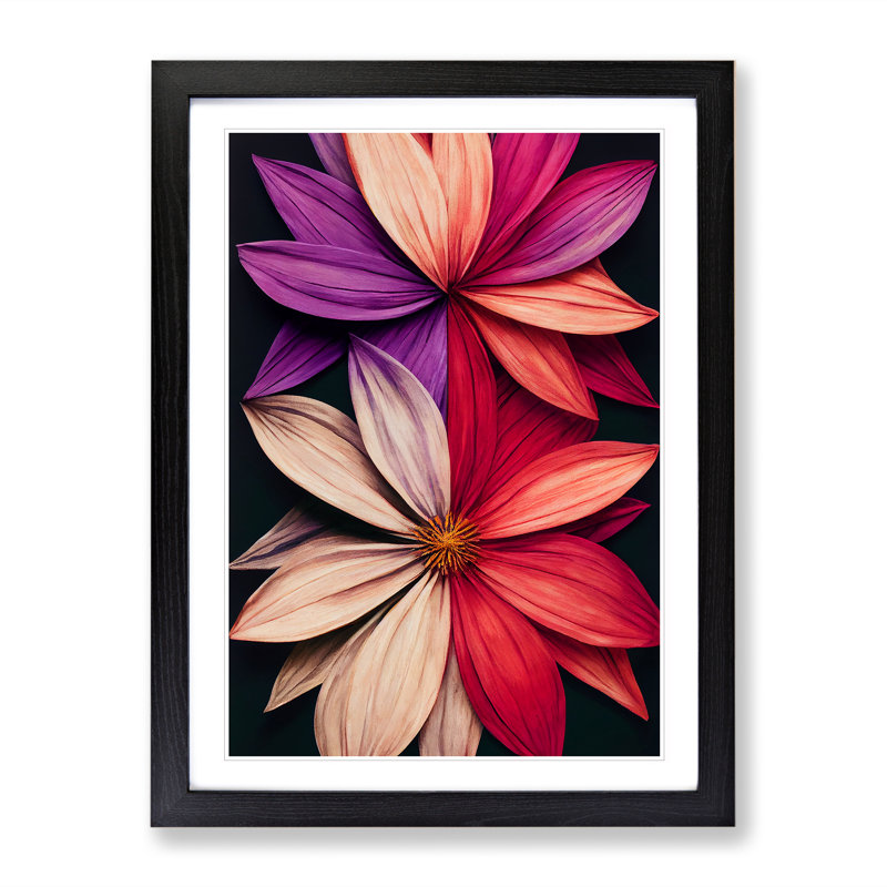 Everlasting Flowers - Framed Print, 64cm H x 46cm W x 2cm D, Black