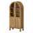 71"H Arched Bookshelf, Modern 5 Tier Bookcase With Cabinet, Wooden Display Cabinet With Glass Doors And Adjustable Shelves, Versatile Bookshelf For Living Room, Study, Office-1070672650