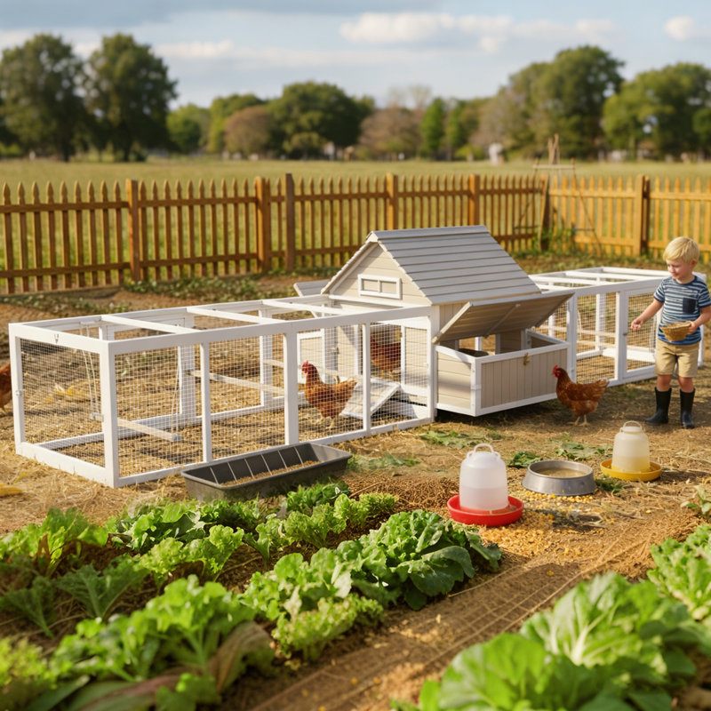 Large Chicken Coop With Two Nesting Box