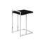 Table d'appoint pour salon et chambre à coucher - Plateau en stratifié noir avec base en métal moderne pour toutes les occasions