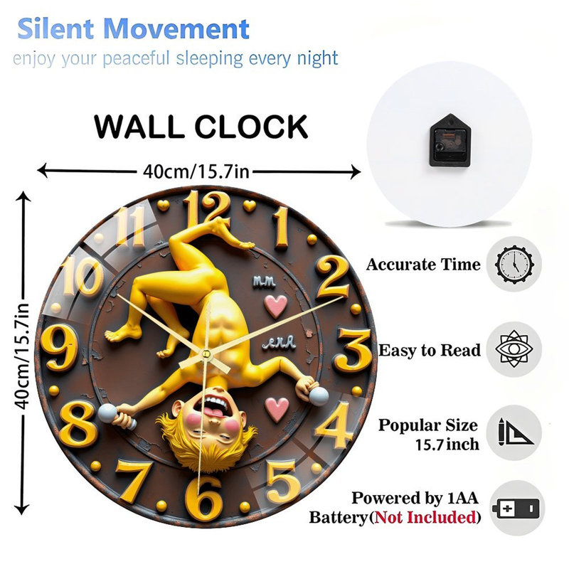 Horloge murale dorée en forme de 16 po
