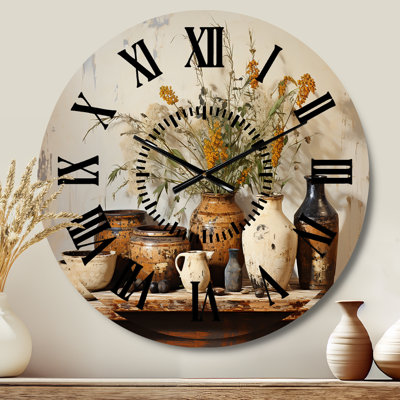 Horloge murale brune