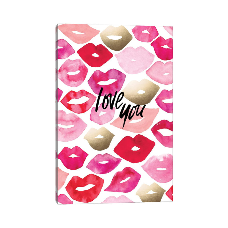 Valentine Lips by Sara Berrenson - Print on Canvas, Wrapped Canvas, 101.6 cm H x 66.04 cm W x 1.91 cm D