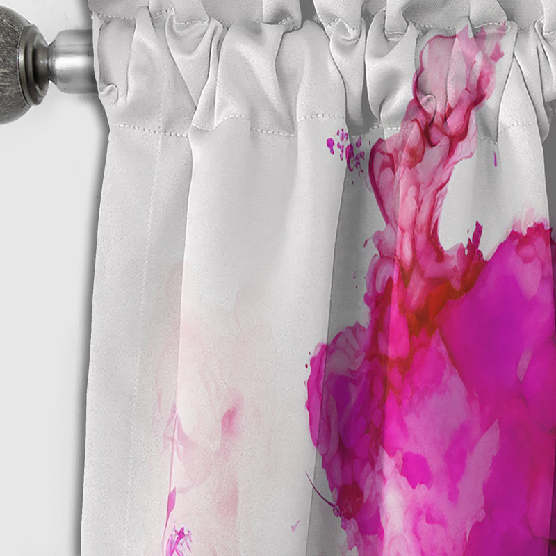 Rideau occultant abstrait Viva Magenta Secret Wispers III - 1 panneau, L 52 po x L 90 po