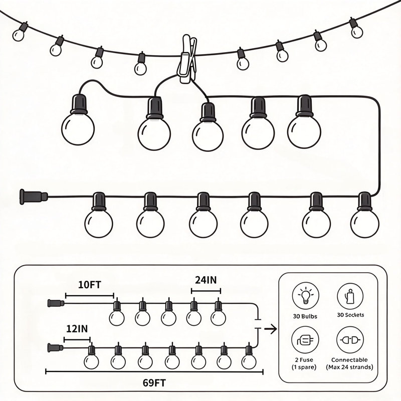 30 - Bulb 828 in. Plug-in Globe LED