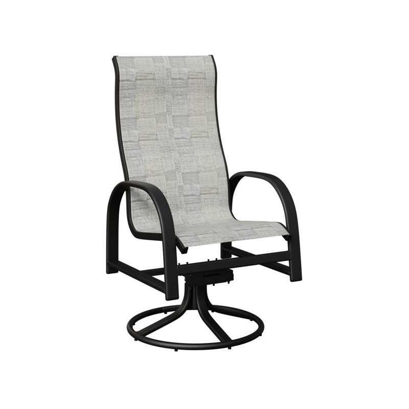 Chaise berçante pivotante à haut dossier en aluminium noir mat Berlin, Solido Luxe, Noir mat