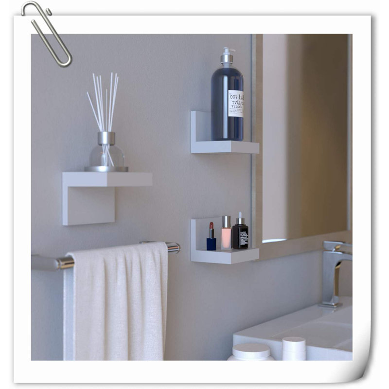 Blountstown 3 Piece Wood Bracket Shelf, White