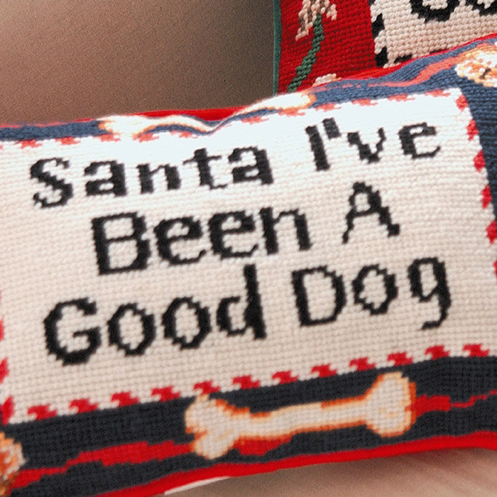 Coussin en laine Needlepoint Good Dog