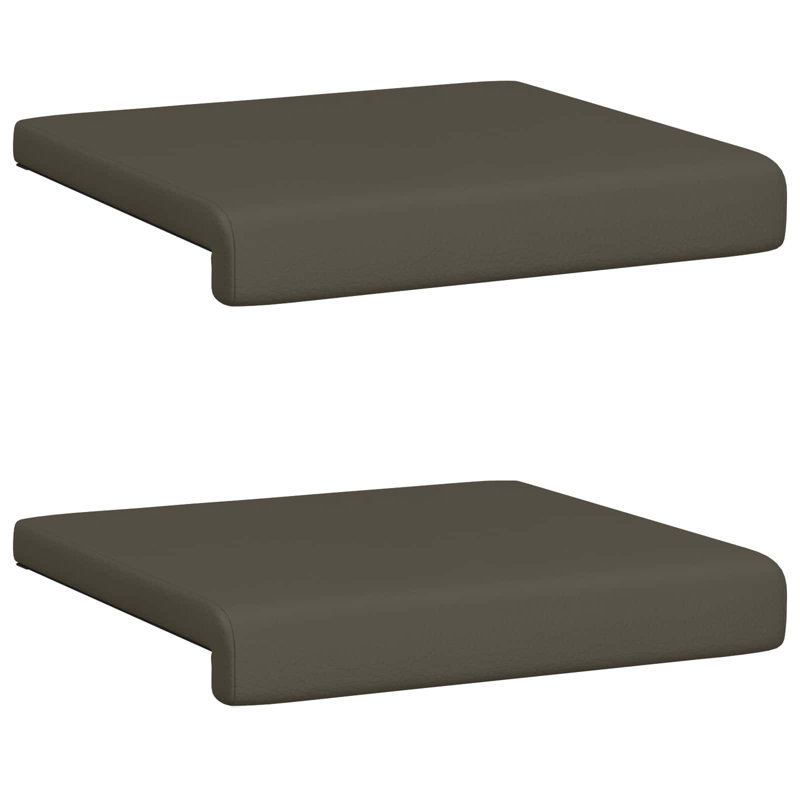  Bench Cushion Faux Leather Modern L-Shape Indoor Home Decor Seating, 2, 40 cm W x 38 cm D, Grey