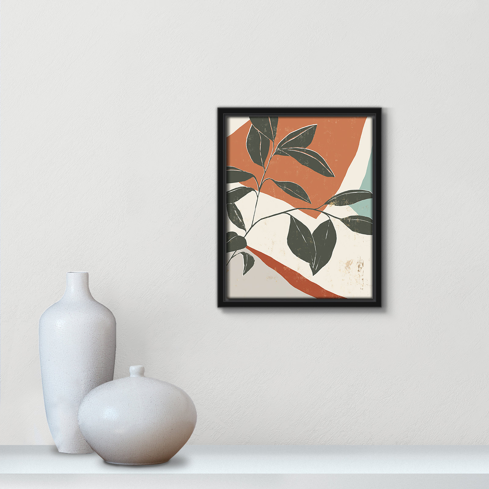 Cutout Leaves I by Isabelle Z, 11.5" H x 9.5" W x 2" D, Black Framed