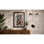 Geometric Feline Folk Retro - Framed Print-513722423-513722421