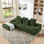 Canapé modulaire en L en velours Modern Melange, canapé modulaire compressé de 110,25 po x 67 po avec combinaison libre, meubles rembourrés verts pour le salon et la chambre à coucher-656473417