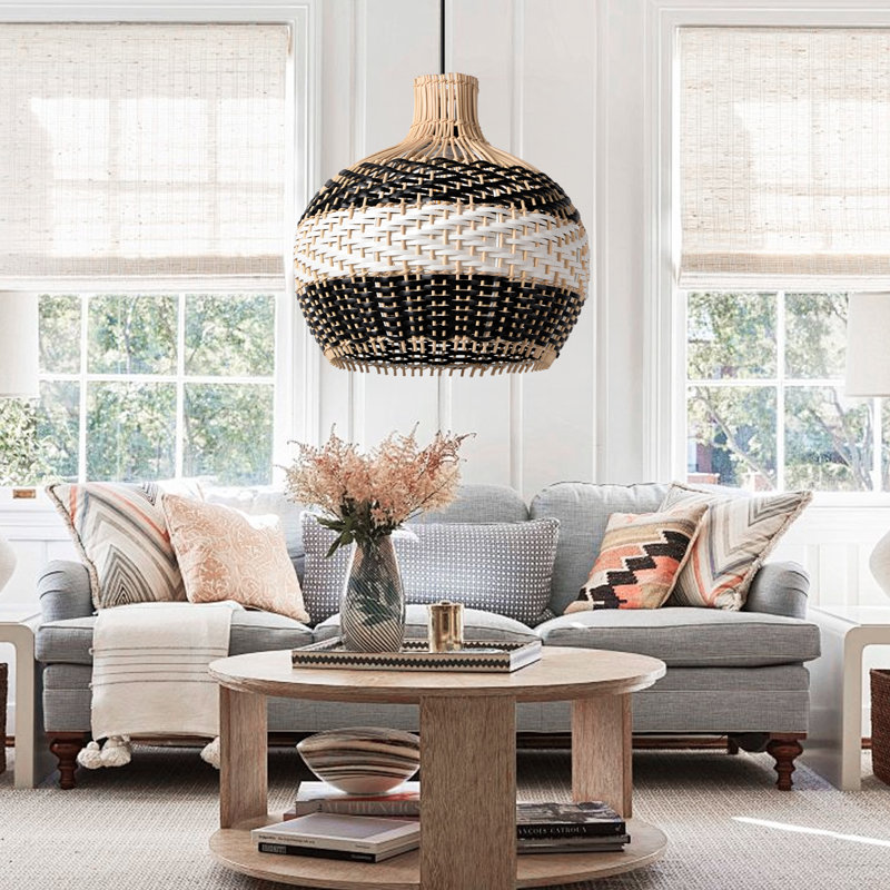Brookings 1 - Light Natural Dome Pendant, 15.75" H x 15.75" W X 15.75" D