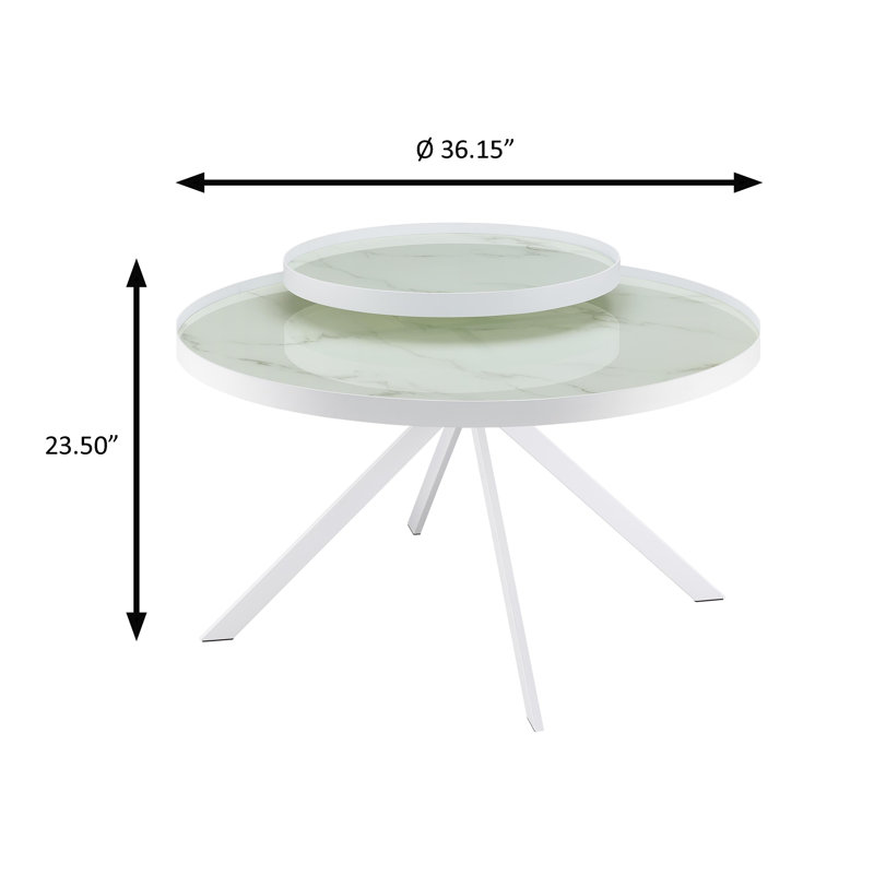 Table basse contemporaine 36,15 ", White