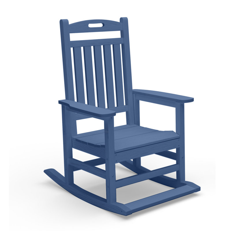 Chaise berçante d'extérieur surdimensionnée en PEHD avec pied de lit, Marine