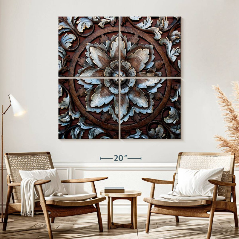 Senne Thai Style Carved Flower, 57" H x 57" W