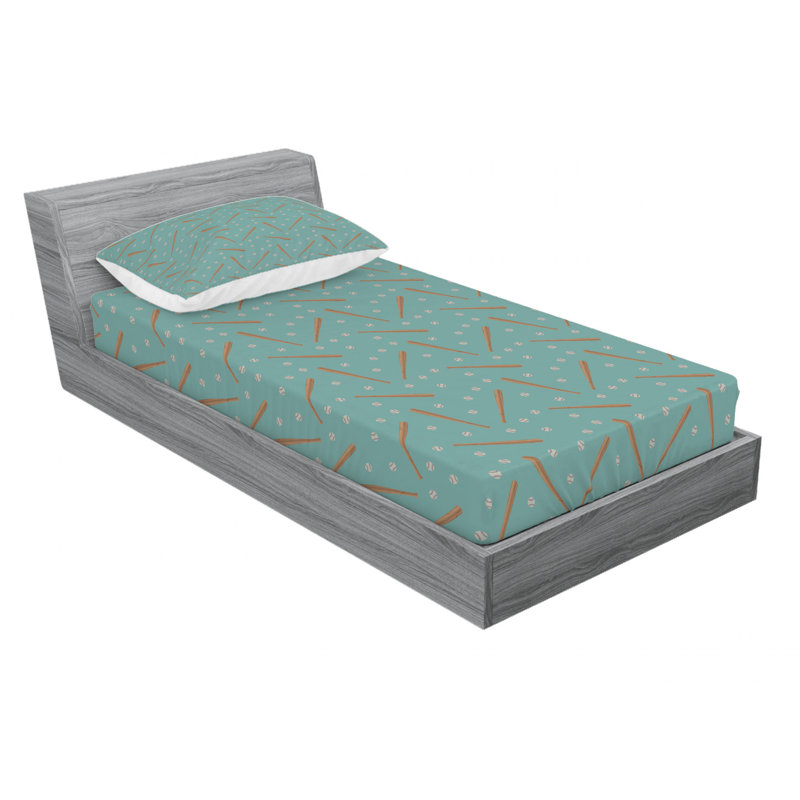 Microfiber Patterned Fitted Sheet, Twin XL Fitted Sheet with 1 Pillowcase