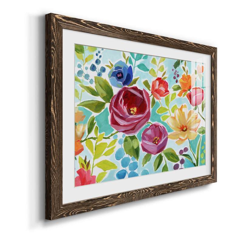 Modern Garden IV - peinture encadrée, H 37,5 po x l 27,5 po x P 1,5 po, Encadré de bois de noyer