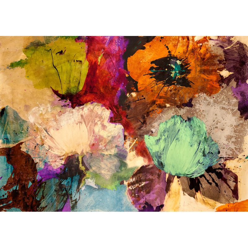 Abstract Flowers: Floating Flowers by Jim Stone - Wrapped Canvas Print, 70cm H x 100cm W x 4cm D