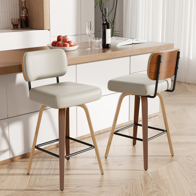 Tabouret pivotant rembourré à hauteur de bar, Terre