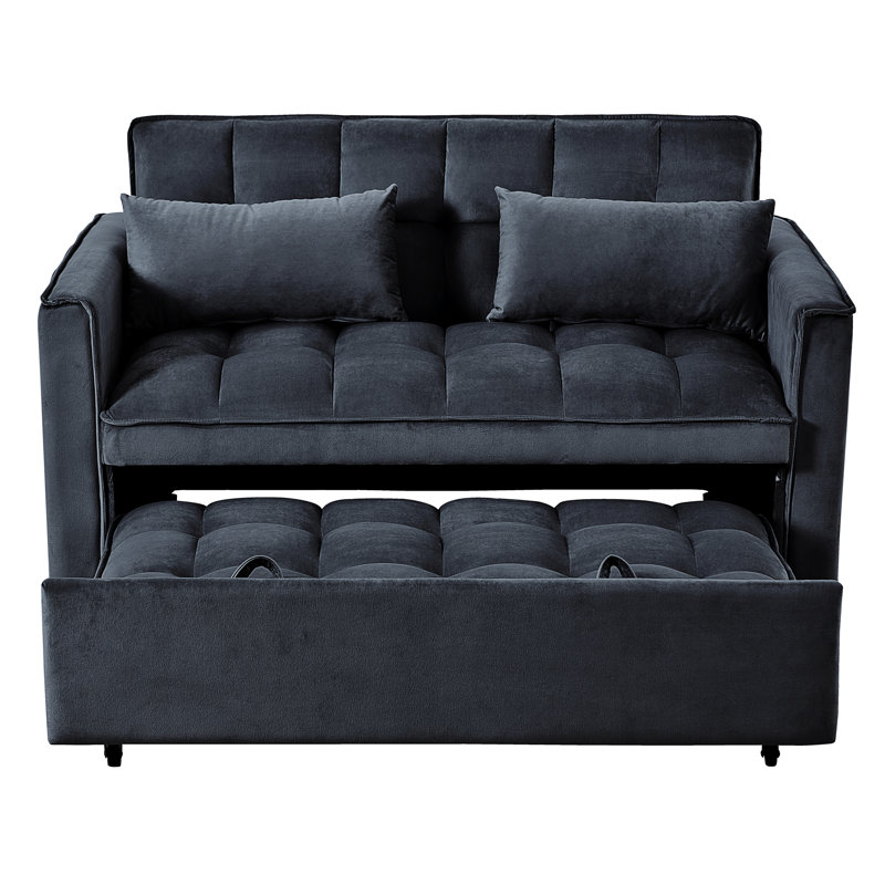 3 In 1 Convertible Sleeper Sofa Bed, Black