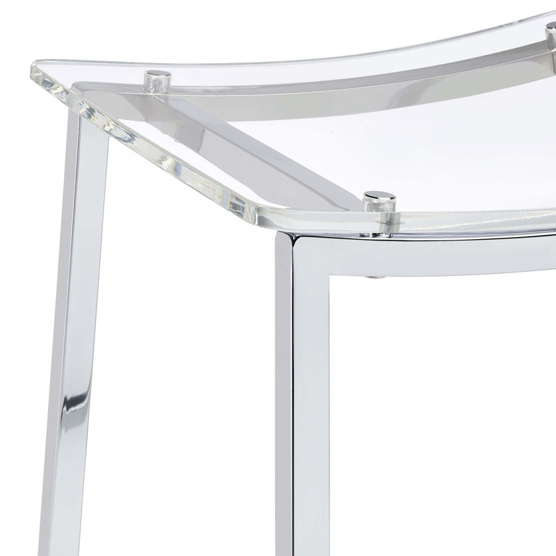 Chrome Backless Stool (Set Of 2)