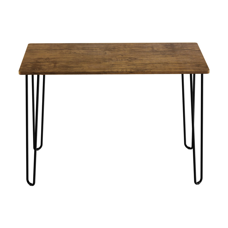 Bureau en grain de bois avec pieds en épingle à cheveux Rangin, Brun