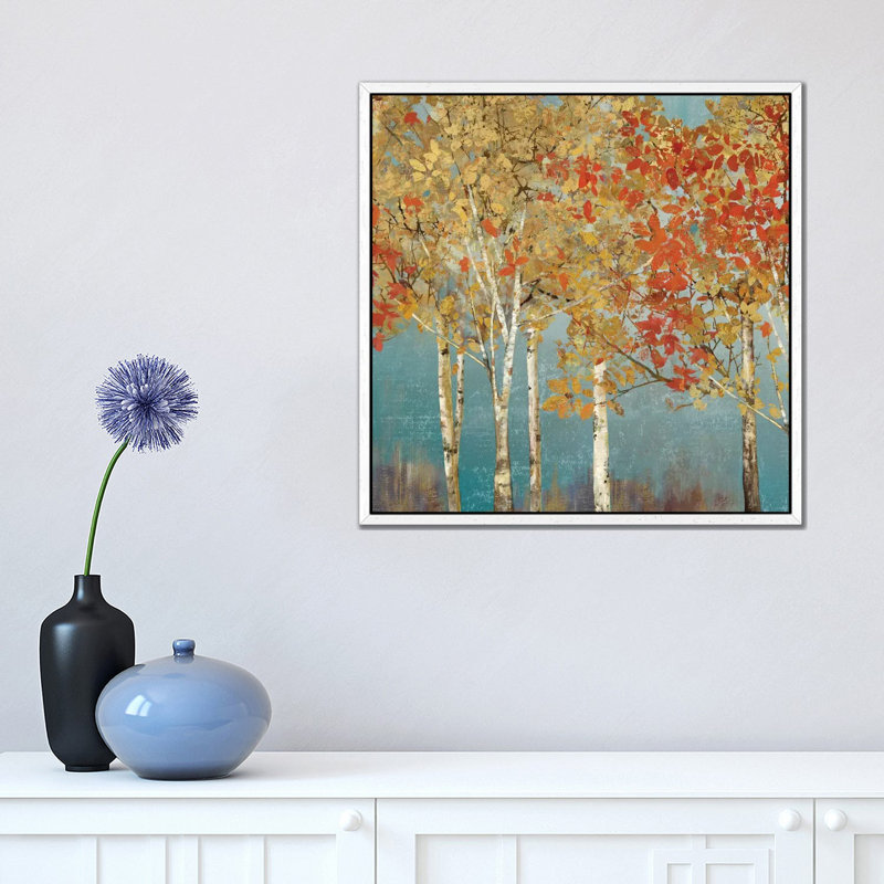 First Moment III by Allison Pearce - Painting on Canvas, 45.72 cm H x 45.72 cm W, White Framed Canvas