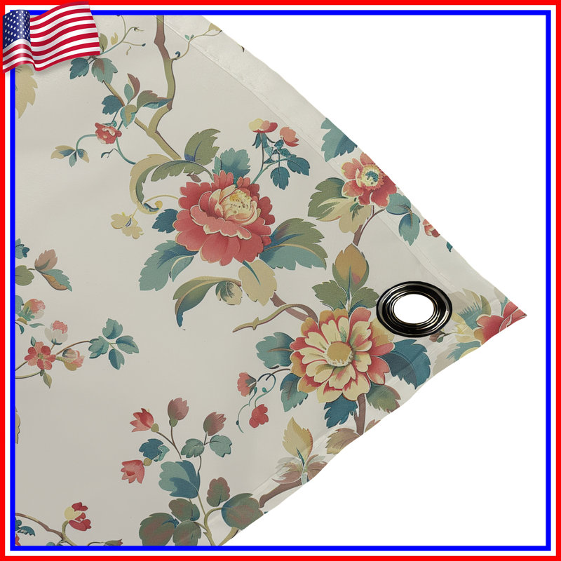 Tapisserie murale florale - Décoration murale nature, H 104 po x 88 avec 4 œillets