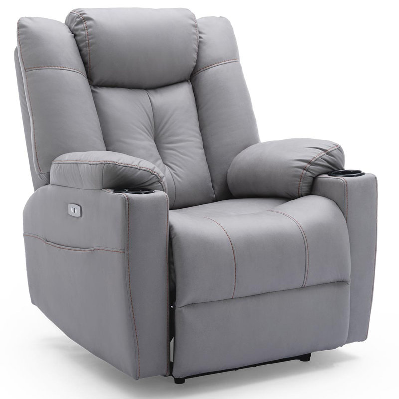 Henreitta Recliner with Ottoman, Grey