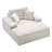 Chaise Lounge Chair, 54 in Boneless Chaise Lounge Indoor, Modern Upholstered Oversized Reading Chair with Throw Pillows & Armrests, Sofa Couch Deep Seat Sleeper for Living Room, Bedroom, Beige-1962504768