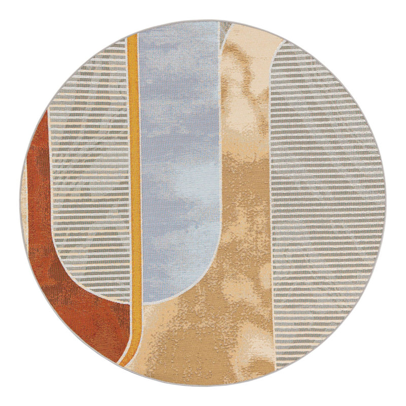 Keazia Indoor/Outdoor Area Rug, Round 5'3"