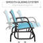 Banc de balançoire à bascule bleu, 2 balançoires doubles avec structure en acier, siège à sangles, à séchage rapide, supportant jusqu'à 440 lb, 45,9 po x l 27,5 po x H 33,5 po, extérieur, 2, bleu. Tissu. Poudre Enduit