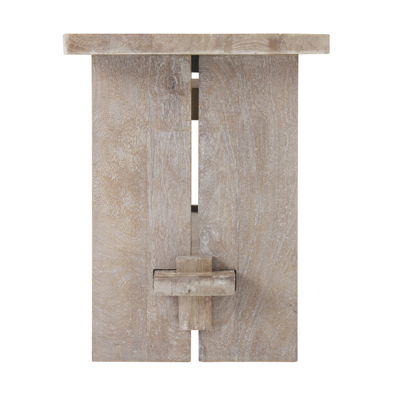 40" Driftwood Mango Wood Storage Bench
