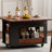27.6'' Modern Multi-Function Coffee Table/Side Table With Foldable Top & Casters, Multi-Tier Storage, Black & Walnut-1290079833