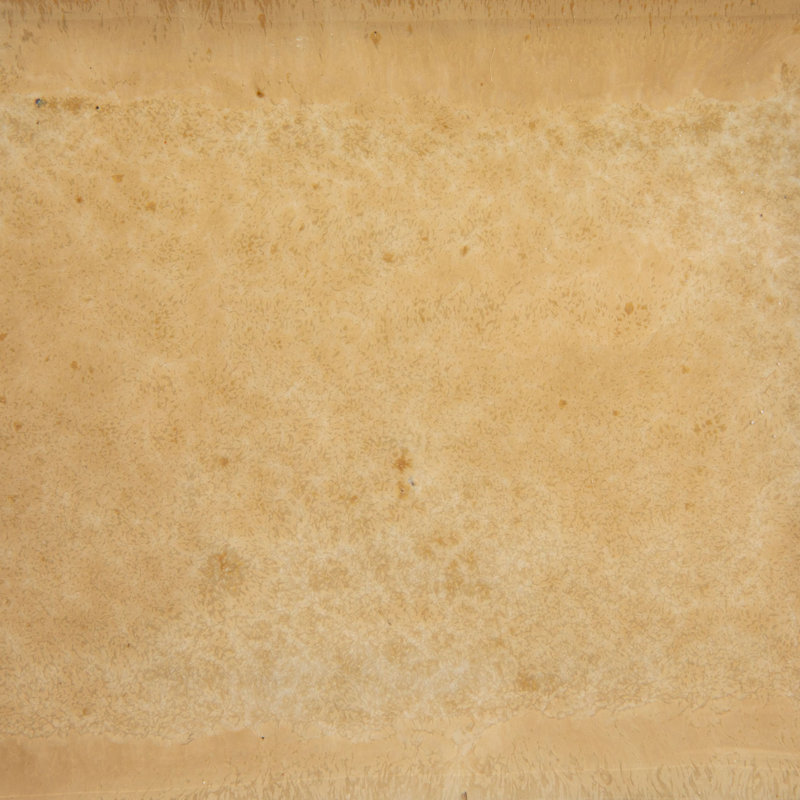 Beurrier en grès avec poignée festonnée et glaçure réactive, caramel