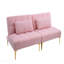 Canapé-lit de 71 po avec futon convertible avec pieds en métal doré (rose)