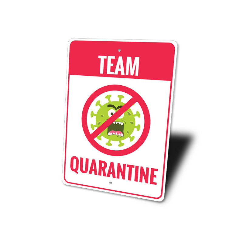 Plaque de quarantaine en aluminium, H 14 po x l 10 po x P 0,04 po