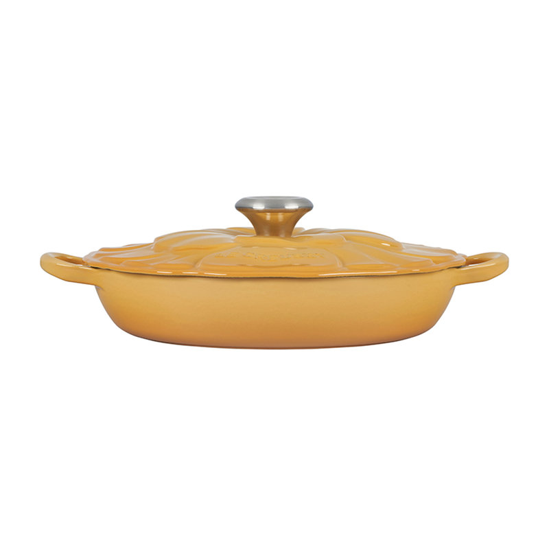 Le Creuset Signature Enameled Cast Iron Petal Braiser, 2.25qt., Honey