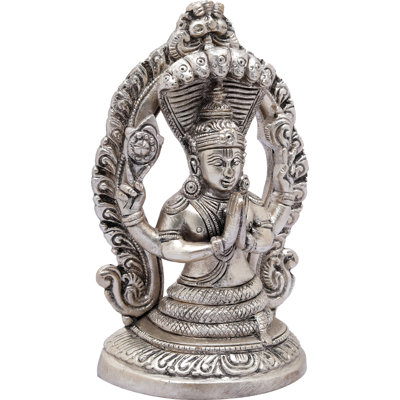 5" Brass Patanjali Idol – Natural Brass Handmade Hindu Sage Statue with Serpent, Symbolizing Kundalini Energy and Yoga Wisdom for Home Décor