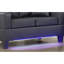 Causeuse en PVC avec lumières DEL et chargeur USB en tissu, noir