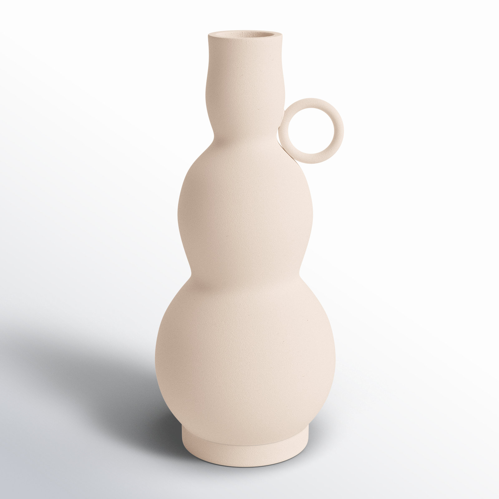 Amali Table Vase, 9.45" H x 4.15" W x 4.15" D, Off White