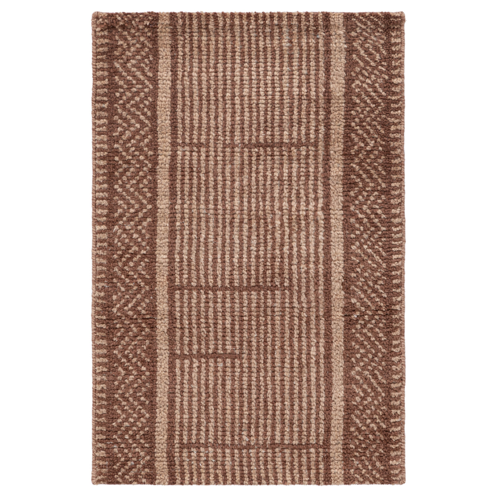 Vanna Hand-Knotted Striped Wool Rug, Red, 7'9x9'9