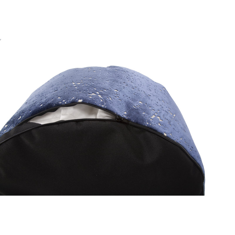 Pouf rond de 22 po de largeur, Bleu