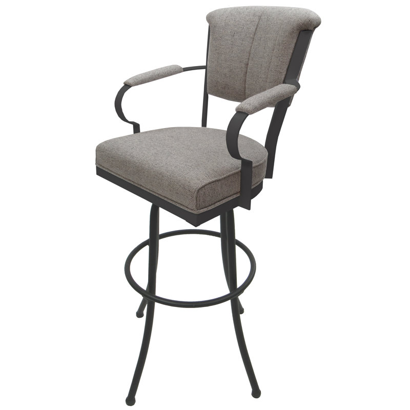 Ivette Miami Extra Tall 34" Metal Stool - Noam Base, Gray