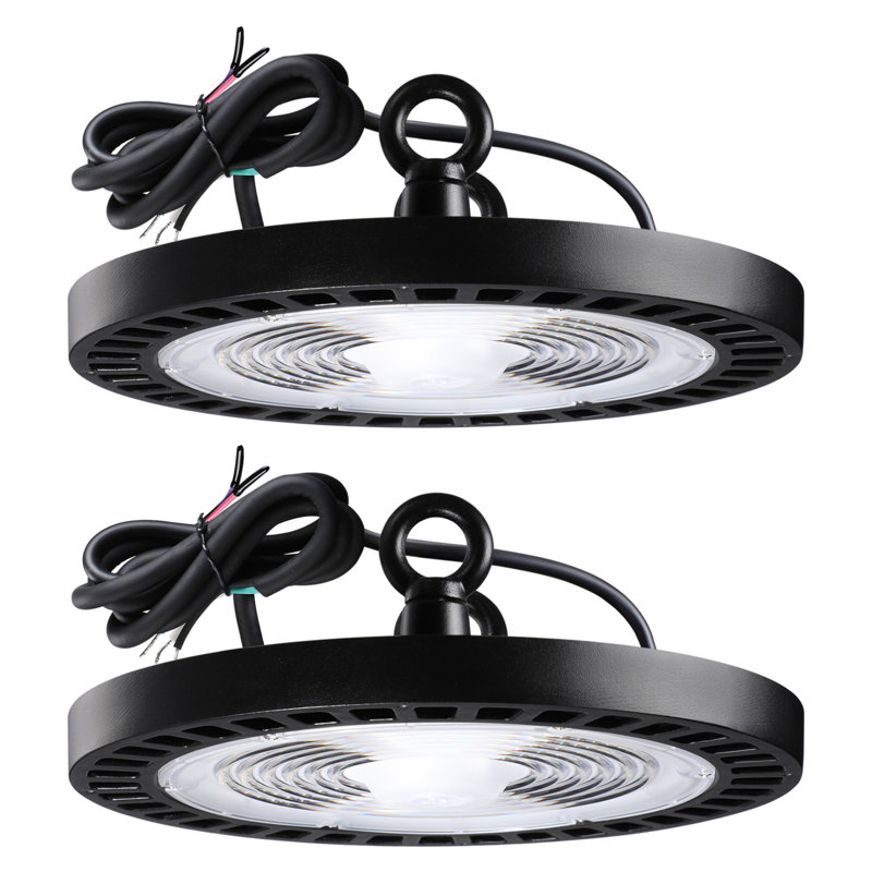 Lumière de 150W à DEL haute baie, 0-10V à intensité variable, lumière de garage UFO commerciale ultra-lumineuse, lumière du jour 5000K