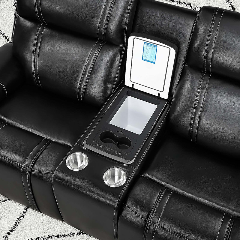 Causeuse inclinable électrique avec console et glacière