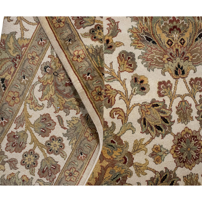 High-Quality Hand-Knotted Ivory Area Rug