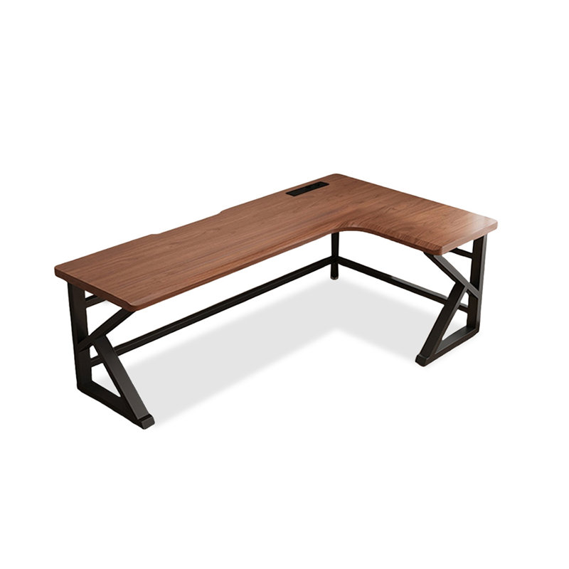 Bureau rectangulaire en bois massif brun noisette, H 29,53 po x l 78,74 po x P 47,24 po, Retour à droite